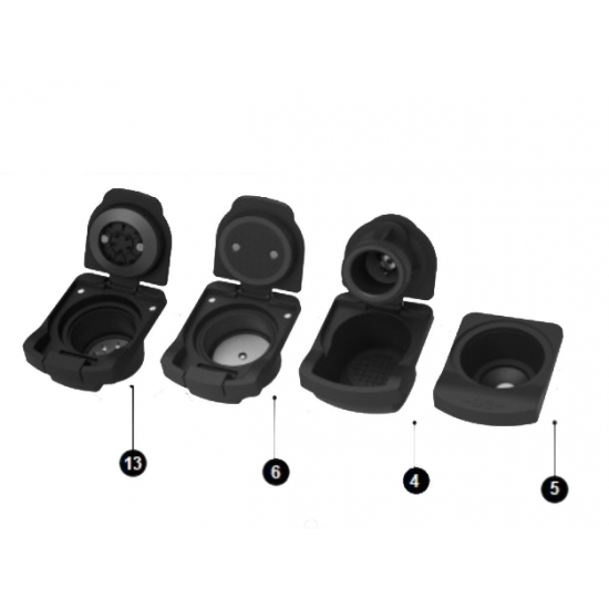 Espressor 4 in 1 Multi-Capsule HAUSBERG HB-3735AB, 1400 W, 20 bari, functie eco, capacitate rezervor 850 ml, Alb-Negru