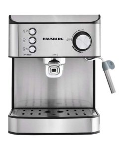 Espressor cafea HAUSBERG HB3725, cafea macinata, 15 bar, 850-1000 W, gri cu negru