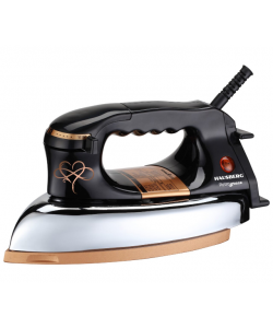 Fier de calcat Retro HAUSBERG HB-7817NG, 1000-1200W, Talpa acoperit ceramic turnat, Termostat, 6 Setari temperatura, Indicator luminos, Protectie supraincalzire, Temperatura 200°C, Negru