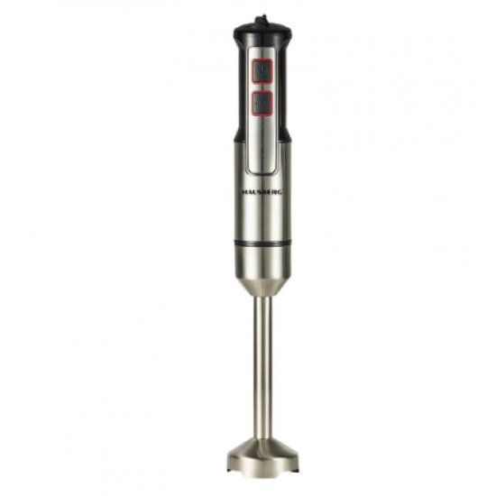 Blender de mana Hausberg HB-7668NG, 1000 W, 2 viteze, lama din otel inoxidabil, motor cupru, Negru-Inox