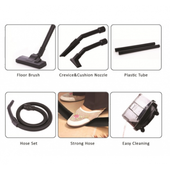 Aspirator ZILAN Albastru cu filtrare prin apa si uscata, 2000 W