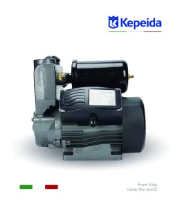 Pompă de apă de suprafață KEPEIDA PM90-1500Z, 1500 W, debit max 110 Litri/minut, înălțime maximă 60 metri, bobinaj 100% cupru, tehnologie și design italian