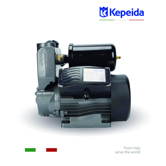 Pompă de apă de suprafață KEPEIDA PM90-1500Z, 1500 W, debit max 110 Litri/minut, înălțime maximă 60 metri, bobinaj 100% cupru, tehnologie și design italian