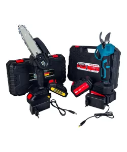 Pachetul Gradinarului, Minidrujba 2 acumulatori 36V, 5Ah + Foarfeca 2 acumulatori 48V , 8Ah Pachetul Gradinarului, Minidrujba 2 acumulatori 36V, 5Ah + Foarfeca 2 acumulatori 48V , 8Ah