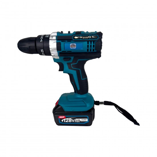Set 3 piese Geman Meister, Masina impact, Polizor si Bormasina, cu 2 acumulatori 128V 8Ah
