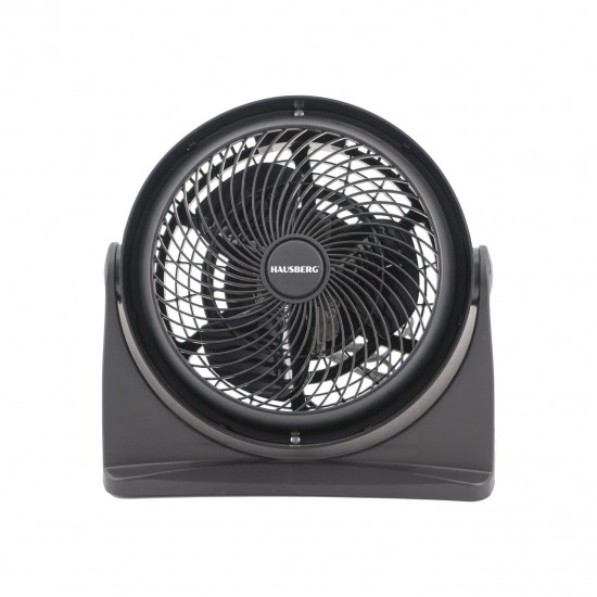 Ventilator de birou HAUSBERG HB-5910NG, 30 W, 3 viteze, diametru 23 cm, cap cu unghi de inclinare la 90 grade, negru