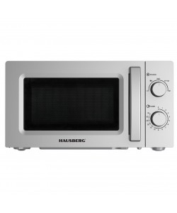 Cuptor cu microunde HAUSBERG HB-8008GR, 20 litri, intrare 1150 W, iesire 700 W, 5 nivele de putere, control mecanic, termostat, timer 35 minute, functie dezghetare, lumina interioara, semnal sonor de terminare a programului, Gri