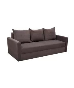 Canapea extensibila cu brate si perne, Toms, tapiterie stofa 210 X 90 Dark Brown