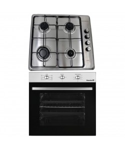 Pachet incorporabil Hausberg Cuptor HB-8053IN, Electric, Putere 2225 W, 71 l, 6 Functii, Ventilatie, Timer, Clasa A, Plita incorporabila HAUSBERG HB-580IN, aprindere electrica, gaz, 4 arzatoare, sistem siguranta, Negru-Inox
