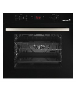 Cuptor electric incorporabil Hausberg HB-8054NG, Clasa A, volum 71L, putere 2225W, panou sticla termoizolant, termostat, timer, 7 functii, ventilatie, Negru