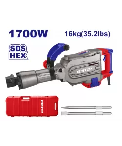 Ciocan demolator HEX, 1700W, 45J, 2 dalti, ambalat in cutie de transport - EDBRH1701, EMTOP Ciocan demolator HEX, 1700W, 45J, 2 dalti, ambalat in cutie de transport - EDBRH1701, EMTOP