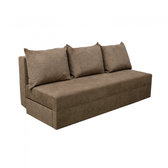 Canapea extensibila cu lada depozitare Toms, tapiterie stofa 190 X 90 Brown Melange