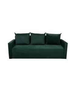 Canapea extensibila cu brate si perne, Toms, tapiterie din stofa 210 X 90 Green Velvet