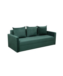 Canapea extensibila cu brate si perne, Toms, tapiterie din stofa 210 X 90 Green Velvet