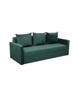 Canapea extensibila cu brate si perne, Toms, tapiterie din stofa 210 X 90 Green Velvet