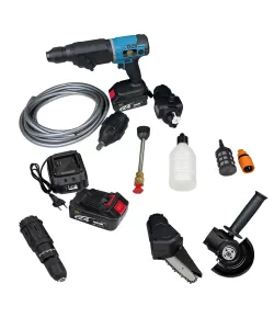 Trusa 6 in 1 Master Tools, cu 2 Acumulatori, 24V, 6Ah, (Mini drujba, Autofiletanta, Pistol Impact, Flex, Rotopercutor, Pistol Vopsit) Trusa 6 in 1 Master Tools, cu 2 Acumulatori, 24V, 6Ah, (Mini drujba, Autofiletanta, Pistol Impact, Flex, Rotopercutor, Pistol Vopsit)