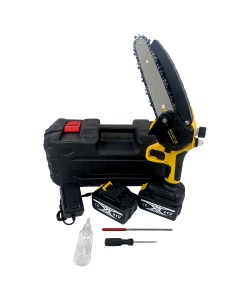 Fierastrau electric, Minidrujba MAXSTAR, cu 2 acumulatori 21V 10Ah, Sistem ungere lant Fierastrau electric, Minidrujba MAXSTAR, cu 2 acumulatori 21V 10Ah, Sistem ungere lant