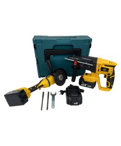 Set Polizor unghiular si Rotopercutor Master Tools , 2 acumulatori, 24V, 6Ah, cutie depozitare.