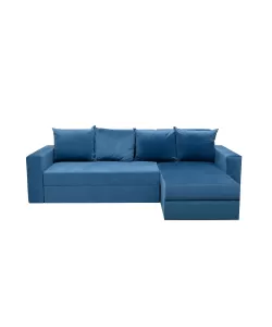 Coltar extensibil Velvet, cu ladă de depozitare, tapiterie stofa, 265 X 160 Blue Coltar extensibil Velvet, cu ladă de depozitare, tapiterie stofa, 265 X 160 Blue