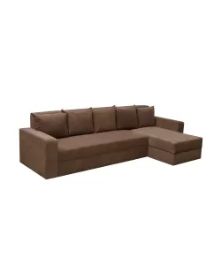 Coltar extensibil, Toms, cu ladă de depozitare, tapiterie stofa, 310 X 160 Brown Coltar extensibil, Toms, cu ladă de depozitare, tapiterie stofa, 310 X 160 Brown