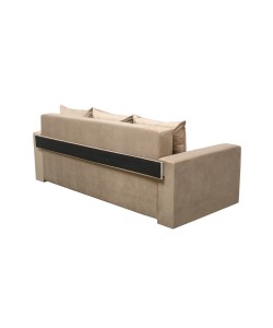 Canapea extensibila cu brate si perne, Velvet, tapiterie stofa 230 x 100 Beige 