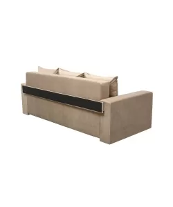 Canapea extensibila cu brate si perne, Velvet, tapiterie stofa 230 x 100 Beige 