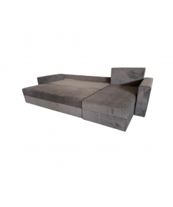 Coltar extensibil, Toms, cu ladă de depozitare, tapiterie stofa, 160 X 85, Gri