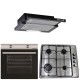 Pachet Cuptor incorporabil Hausberg HB-8051IN, Electric, Putere 2000 W, 76 l, Plita HB-580IN, aprindere electrica, gaz, 4 arzatoare,  Hota telescopica HB-1285NG, absorbtie 420 m3/h, 2 motoare, 60 cm, Negru-Inox