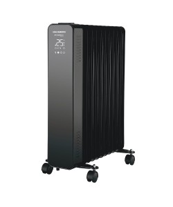 Calorifer electric Digital cu Telecomanda Hausberg HB-8955NG, 2500W, 11 elementi, 3 setari, Termostat electronic, Protectie supra-incalzire, Protectie anti-rasturnare, Negru