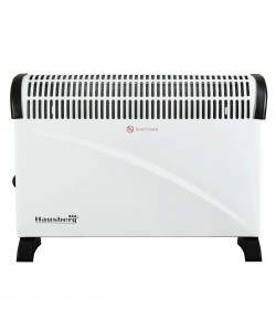 Convector electric HAUSBERG HB-8206, 3 trepte de putere 750/1250/2000W, termostat reglabil, protective supraincalzire, indicator luminos, Alb