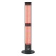 Radiator electric digital cu telecomanda Hausberg HB-8570NG, 3000W, 3 trepte incalzire, tub dublu din fibra de carbon, protectie IP45, termostat digital, Negru