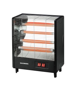 Radiator electric Hausberg HB-8803NG, 2000W, 4 nivele de putere, 4 tuburi ceramice, Negru