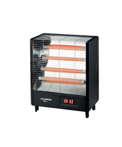 Radiator electric Hausberg HB-8803NG, 2000W, 4 nivele de putere, 4 tuburi ceramice, Negru
