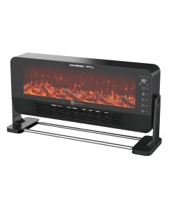 Semineu electric cu Ventilator Hausberg HB-8216NG, Telecomanda, 2000W, 2 setari incalzire, incalzire ceramic PTC cu efect de flacara, Termostat 15-35 grade C, protective IP24, Negru