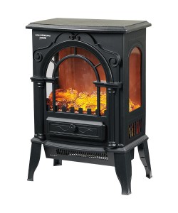 Semineu electric portabil cu ventilator Hausberg HB-8218NG, 2000W, 2 nivele de incalzire, efect clacara LED, luminozitate reglabila, control termostatic, incalzire pana la 30m2, Negru