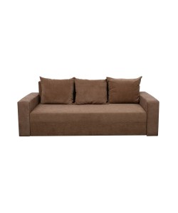 Canapea extensibila cu brate si perne, Velvet, tapiterie stofa 230 x 100 Brown