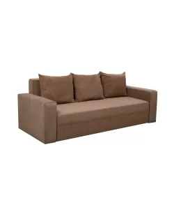 Canapea extensibila cu brate si perne, Velvet, tapiterie stofa 230 x 100 Brown