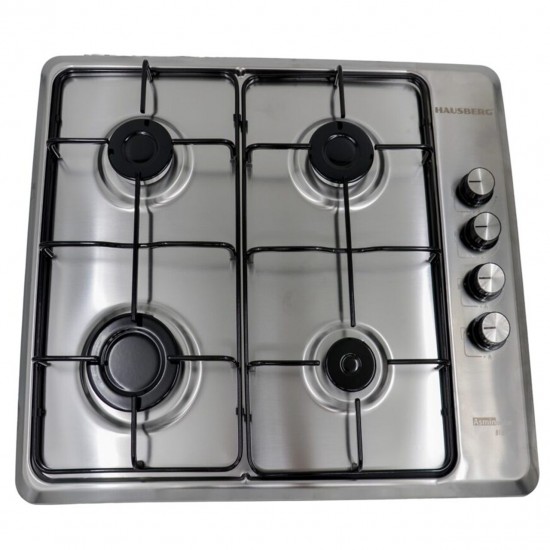 Pachet incorporabil Hausberg Cuptor HB-8053IN, Electric, Putere 2225 W, 71 l, 6 Functii, Ventilatie,  Clasa A, Plita HB-580IN,  4 arzatoare, siguranta, Negru-Inox Hota HB-1285NG, 420 m3/h, 2 motoare, 60 cm, Negru-Inox