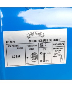  Butelie HIDROFOR 19L, 6 bar, 1"
