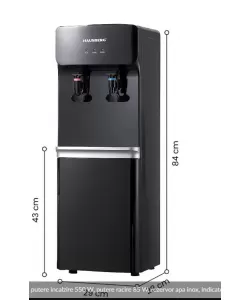 Dozator apa de podea HAUSBERG HB-6023NG, putere incalzire 550 W, putere racire 85 W, rezervor apa inox, indicator luminos, termostat reglabil, Negru Dozator apa de podea HAUSBERG HB-6023NG, putere incalzire 550 W, putere racire 85 W, rezervor apa inox, indicator luminos, termostat reglabil, Negru