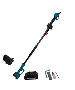 Set Foarfeca Gradina si Mini Drujba German Meister, 2 acumulatori 36V, 8Ah cu brat 2m telescopic, unghi taiere reglabil