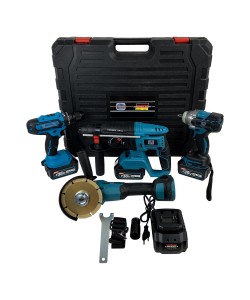 Pachetul Gospodarilor Bormasina cu impact+Bormasina de gaurit si insurubat+Flex+Ciocan rotopercutor cu 3 acumulatori 36V 8AH, 