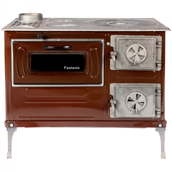 Soba pe lemne cu plita si cuptor Fantazia PF Evacuare Stanga Maro