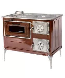 Soba pe lemne cu plita si cuptor Fantazia PF Evacuare Stanga Maro