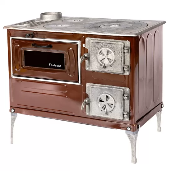 Soba pe lemne cu plita si cuptor Fantazia PF Evacuare Stanga Maro