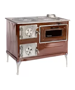 Soba pe lemne cu plita si cuptor Fantazia PF Evacuare Dreapta Maro