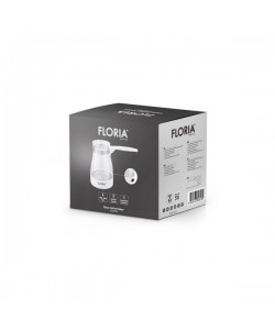 Ibric electric Floria  Alb, carcasa din sticla, capacitate de 0.5 Litri, putere 800W