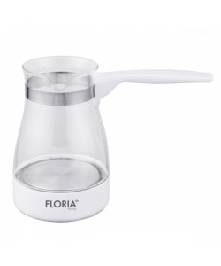 Ibric electric Floria  Alb, carcasa din sticla, capacitate de 0.5 Litri, putere 800W