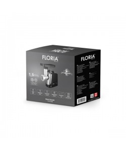 Masina de tocat Floria Neagra, putere 1300W, doua site, functie de revers, lama din otel