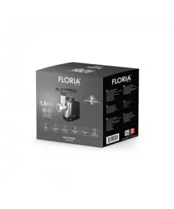 Masina de tocat Floria Neagra, putere 1300W, doua site, functie de revers, lama din otel Masina de tocat Floria Neagra, putere 1300W, doua site, functie de revers, lama din otel